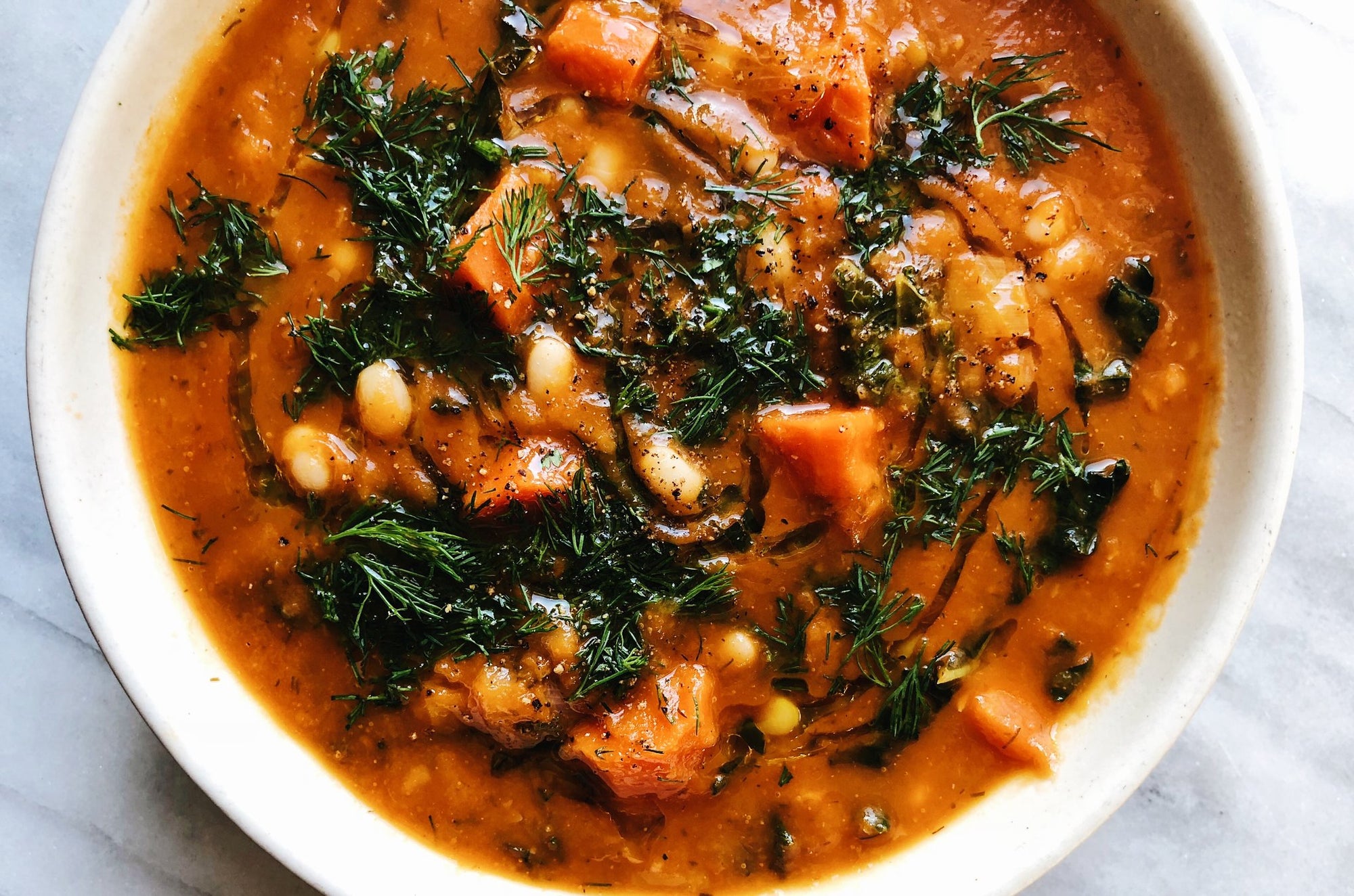 Navy Bean Tomato Vegetable Soup