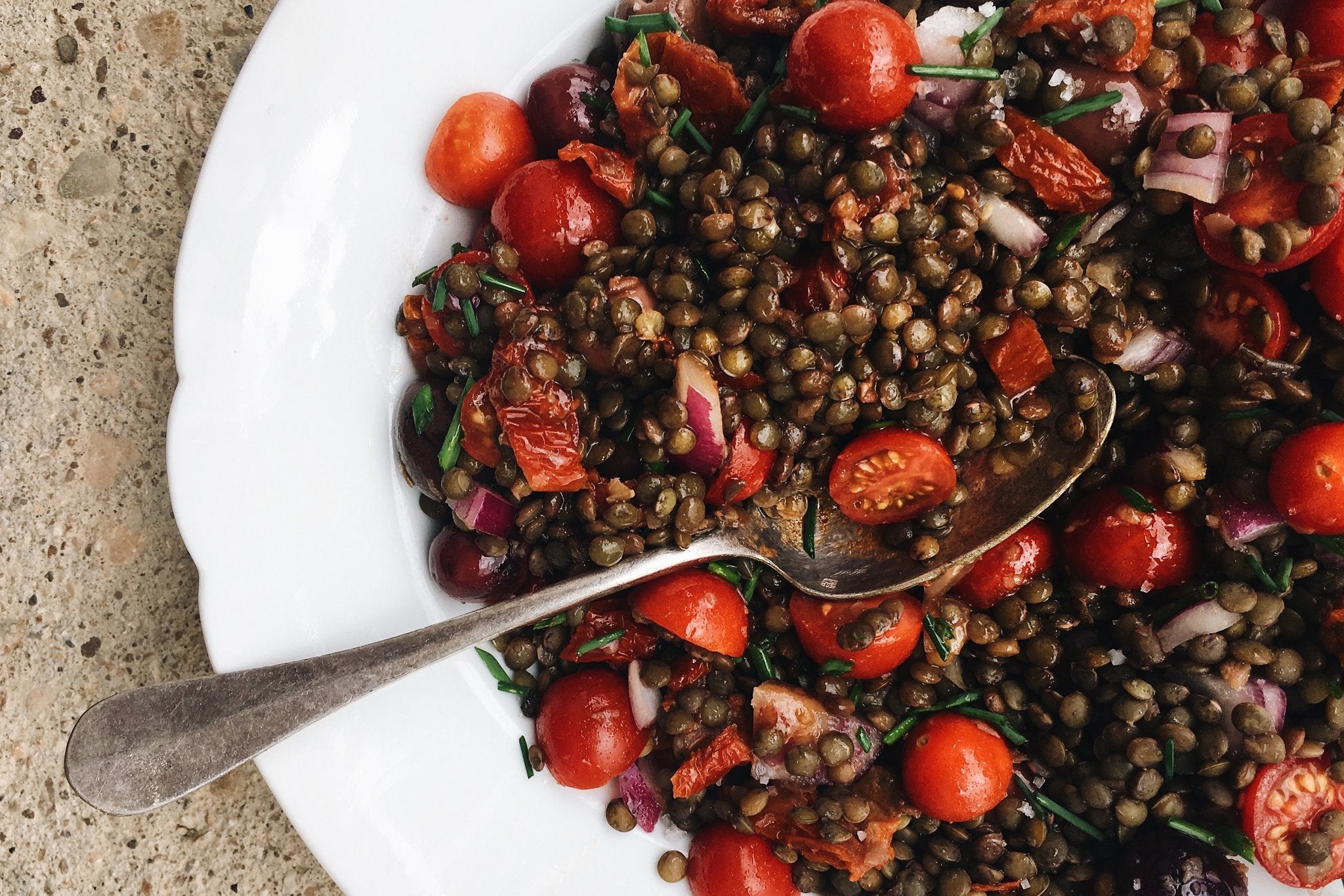 French Lentil &amp; Tomato Salad
&ndash; Flourist