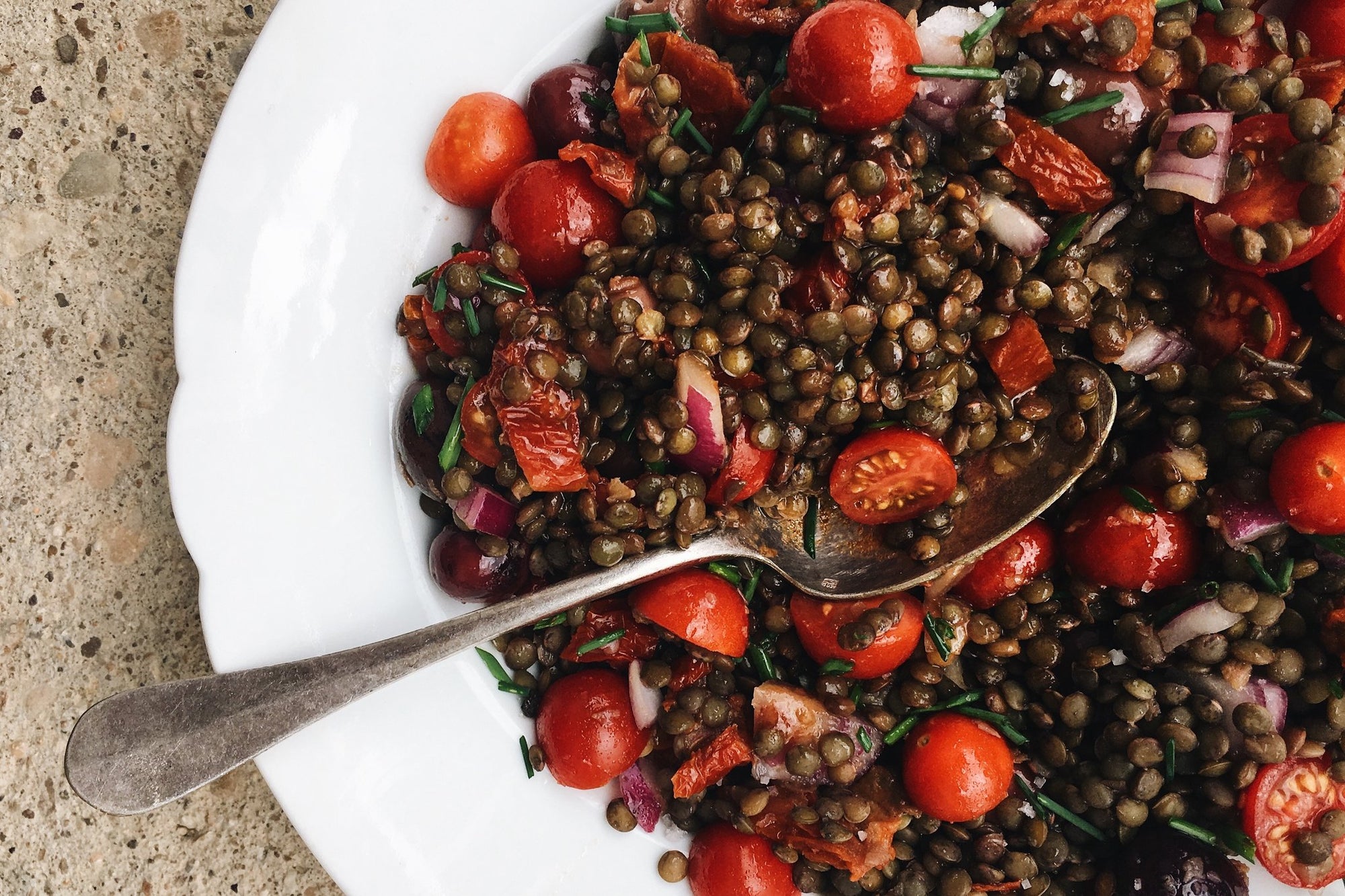 French Lentil & Tomato Salad