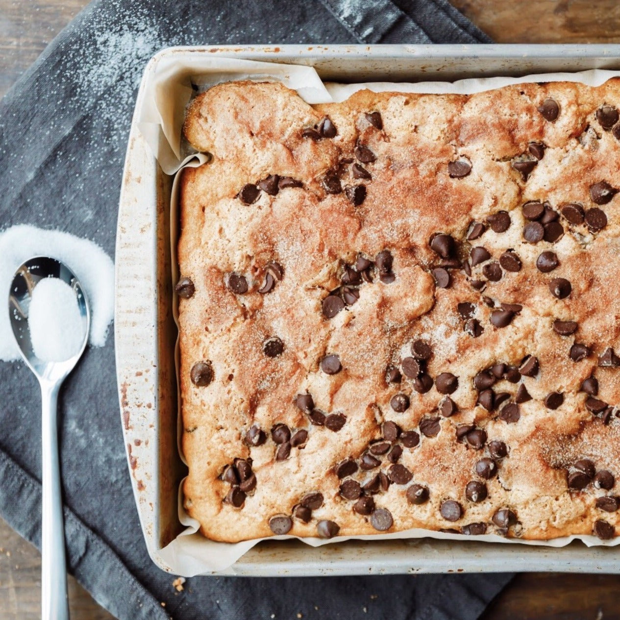 Chocolate Chip Sour Cream Sheet Cake