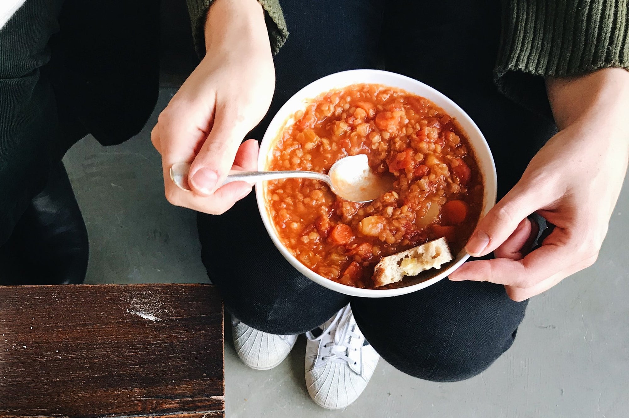 Simple Red Lentil + Vegetable Soup