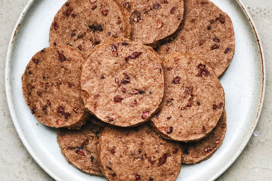 Rye Cocoa Nib Shortbread Cookies