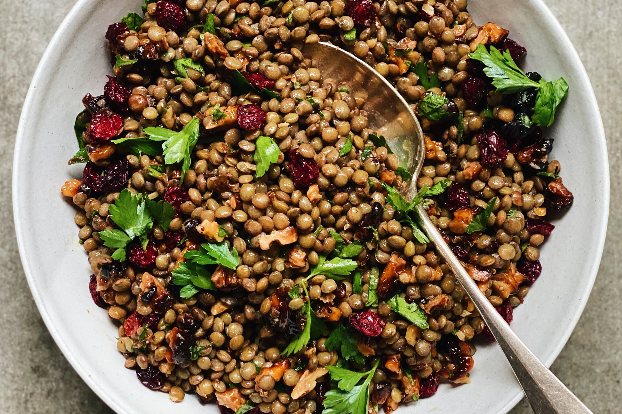 French Lentil Walnut Salad