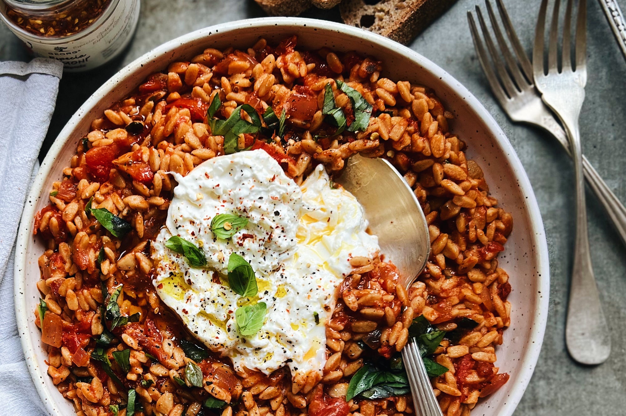 30 Minute Orzo with Burrata