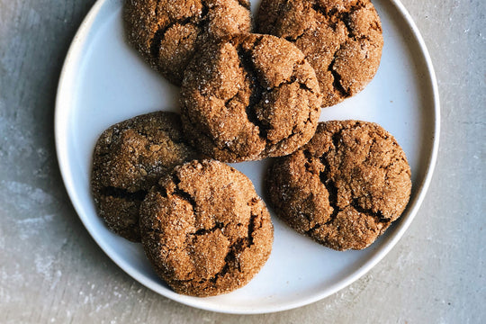 Soft Rye Ginger Molasses Cookies