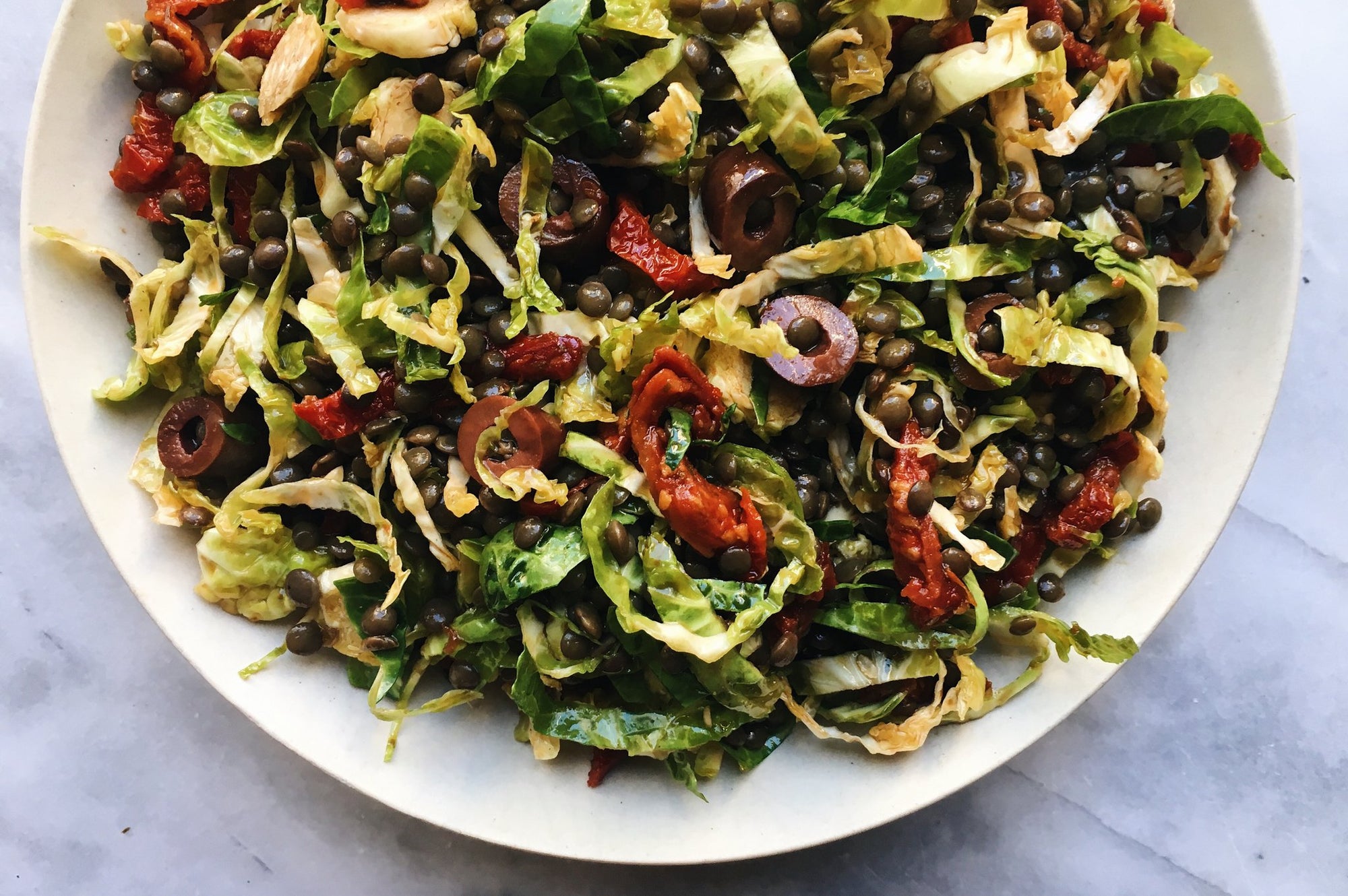 French Lentil & Brussels Sprout Salad