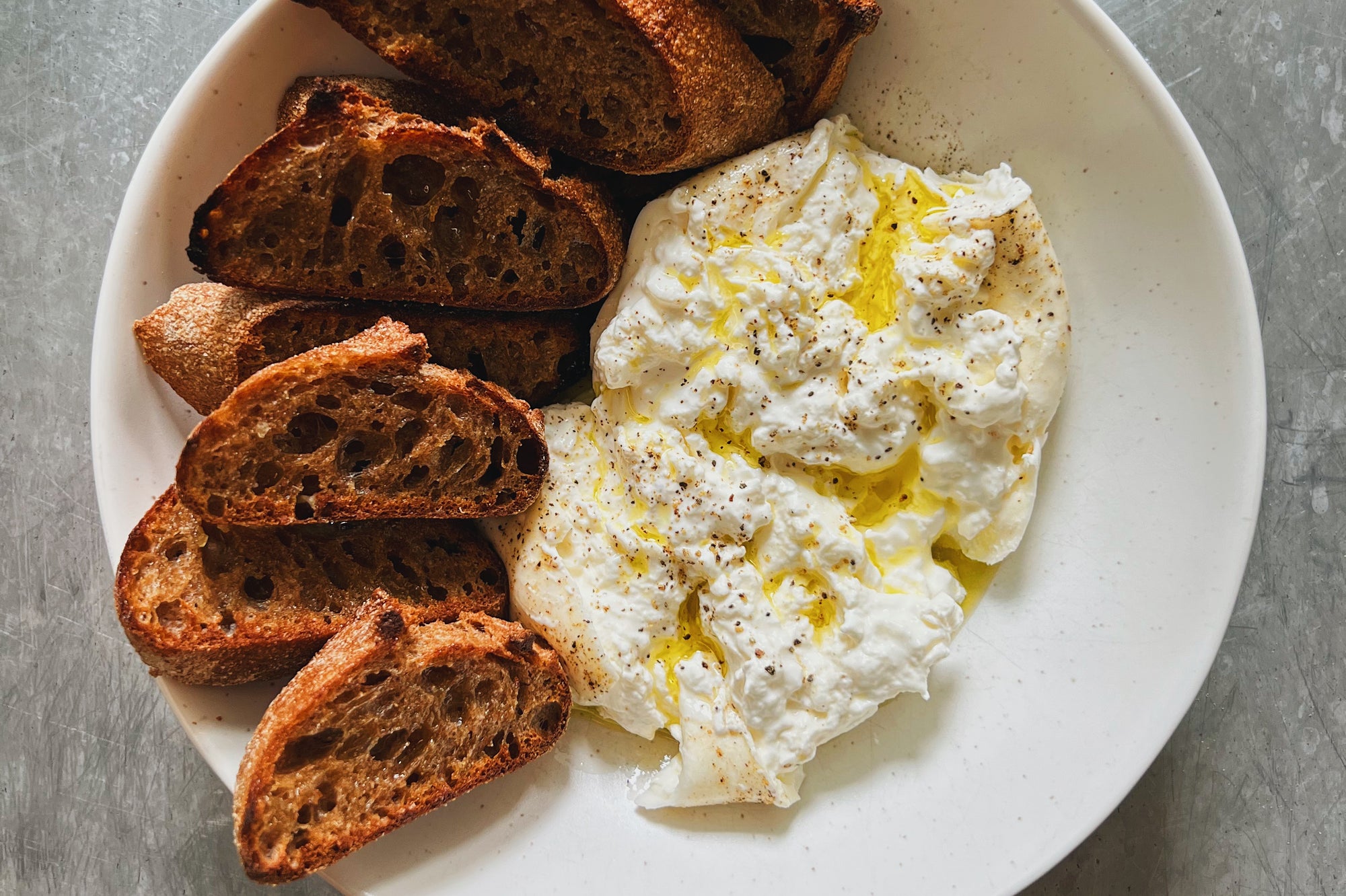 Toasted Garlic Baguette + Burrata