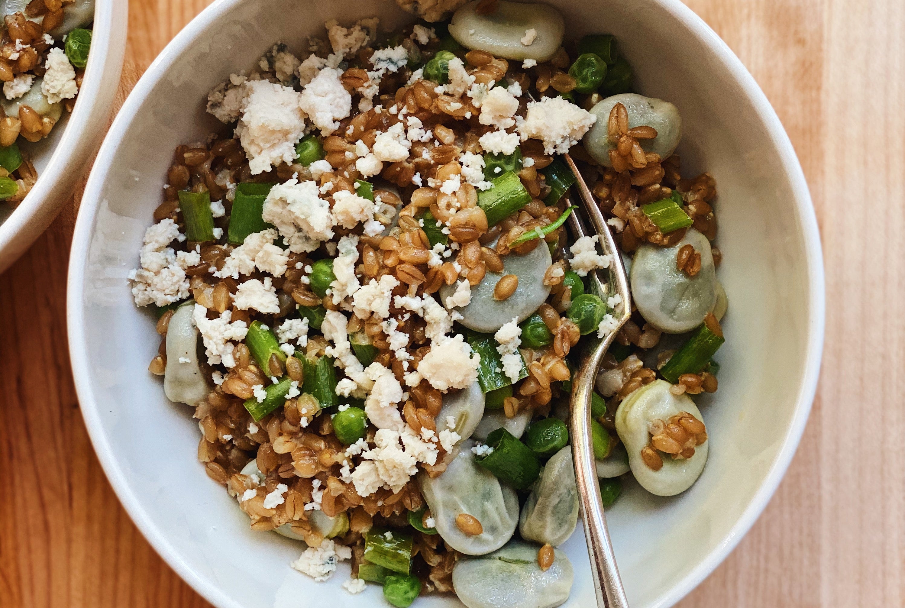 Farro, Pea and Fava Bean Salad Flourist