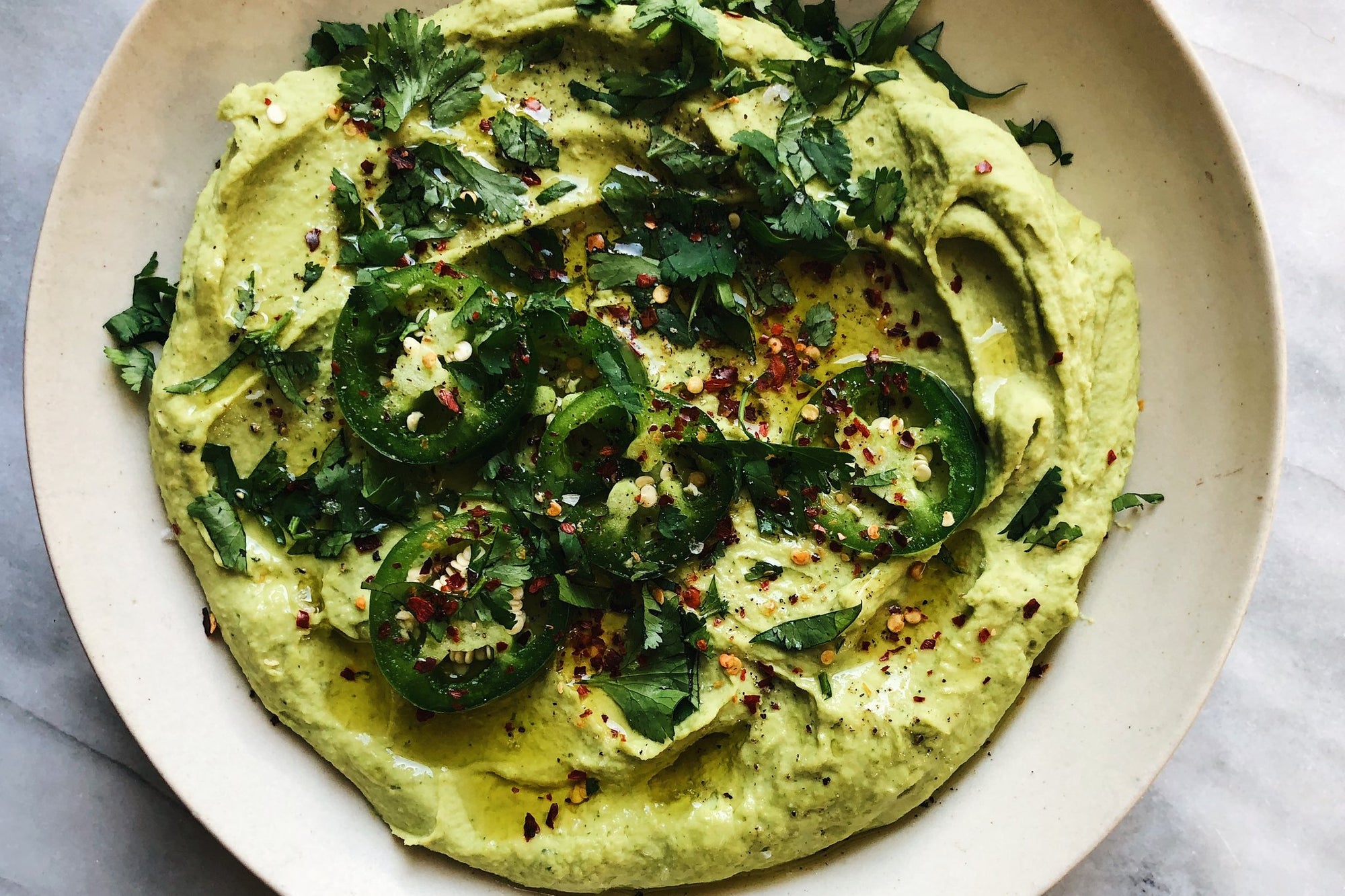 Creamy Cilantro Navy Bean Hummus