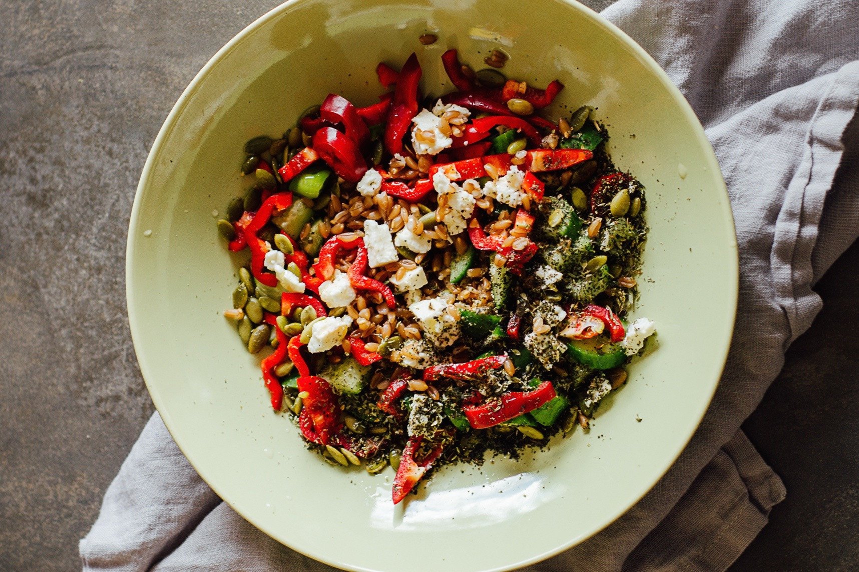 Greek Farro Bowl