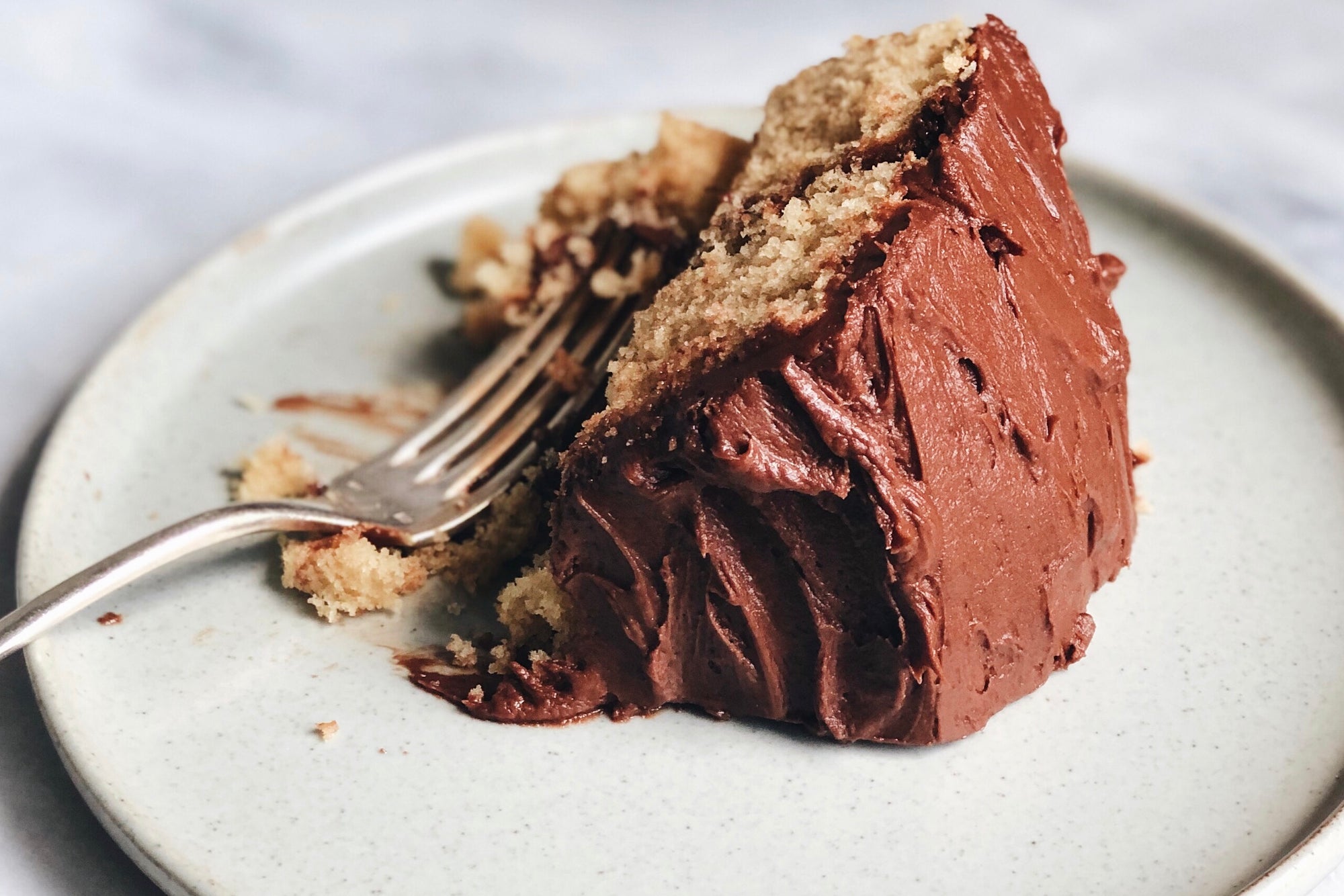 Chocolate Frosted Vanilla Layer Cake