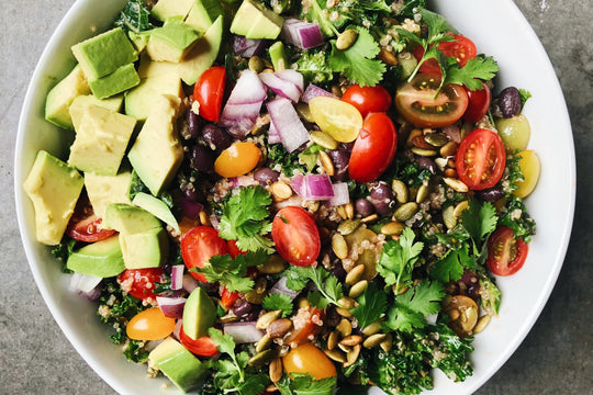 Kale Power Salad with Golden Quinoa + Black Beans