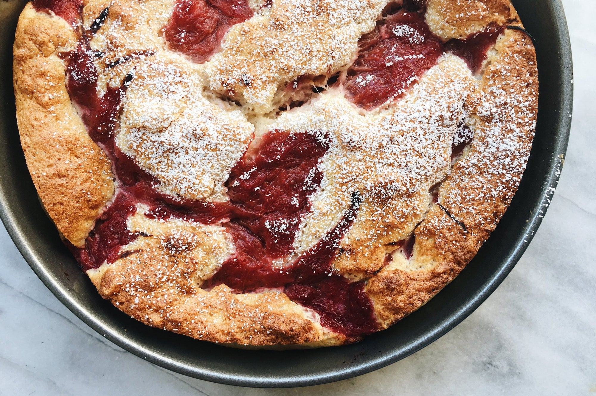 Rhubarb Custard Cake