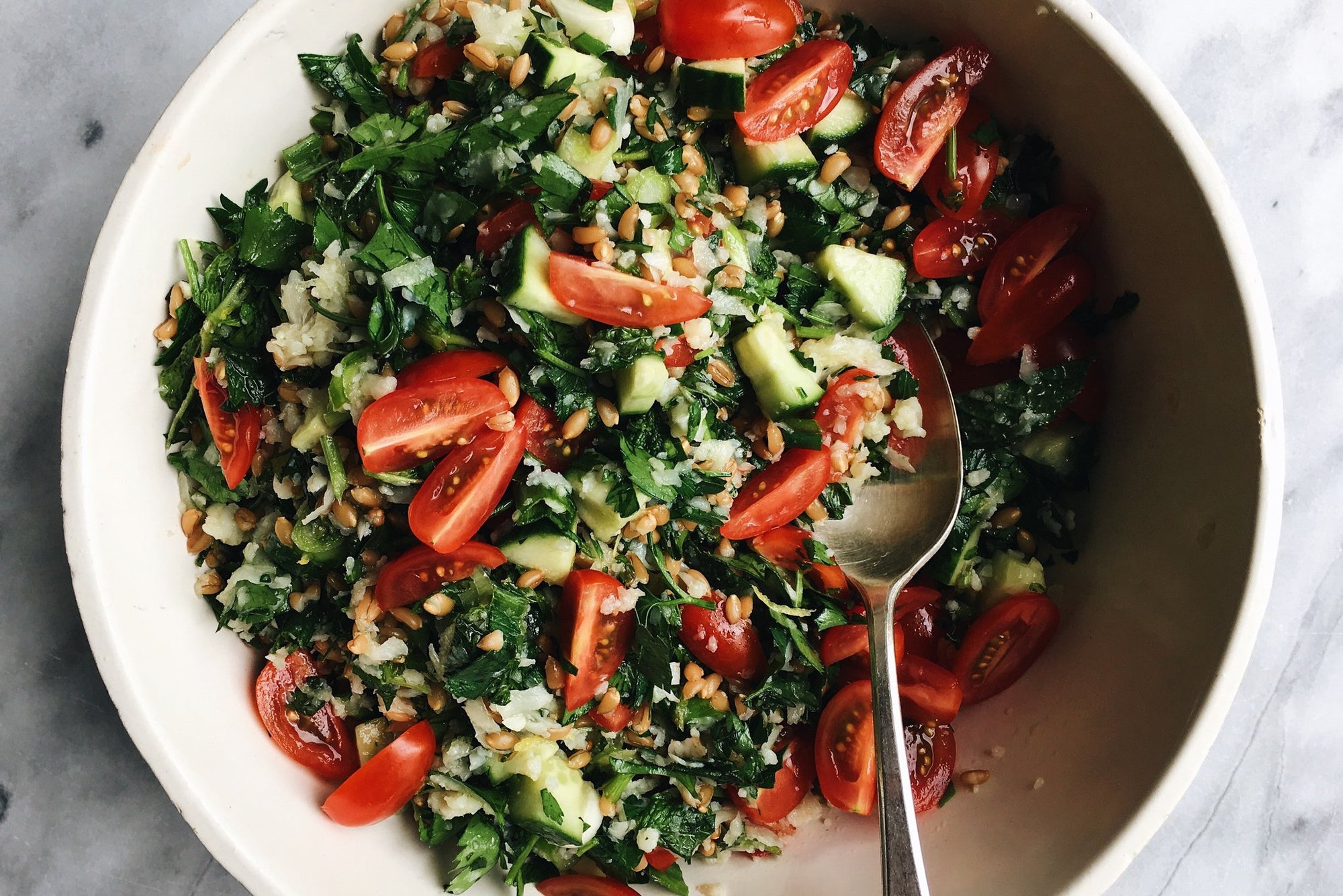 Farro + Cauliflower Tabbouleh