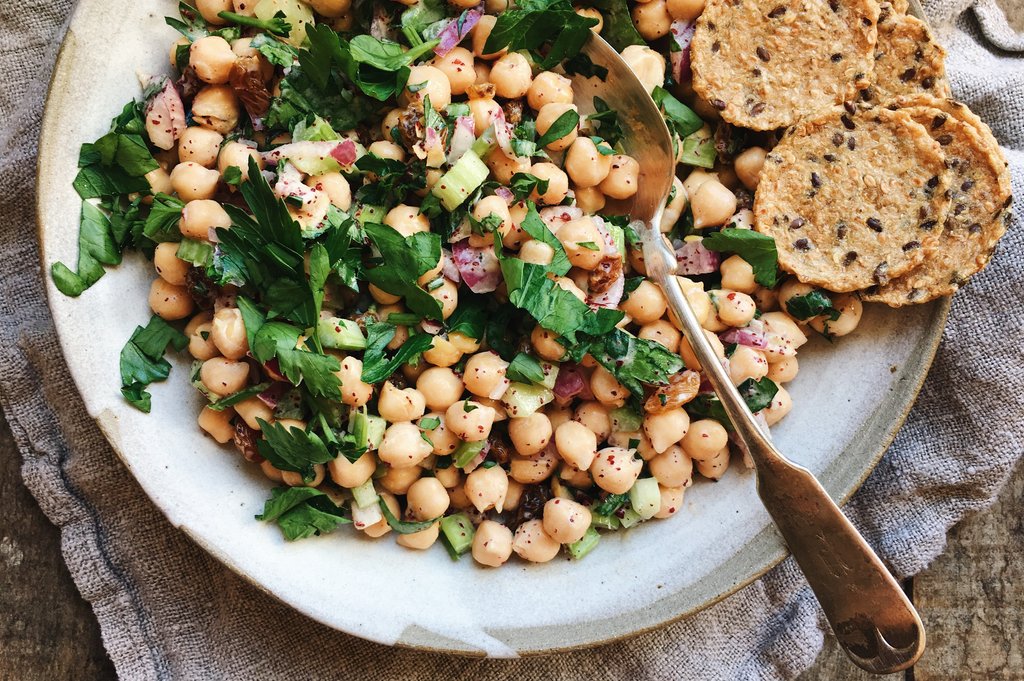 Kabuli Chickpea Yoghurt Salad with Raisins + Sumac