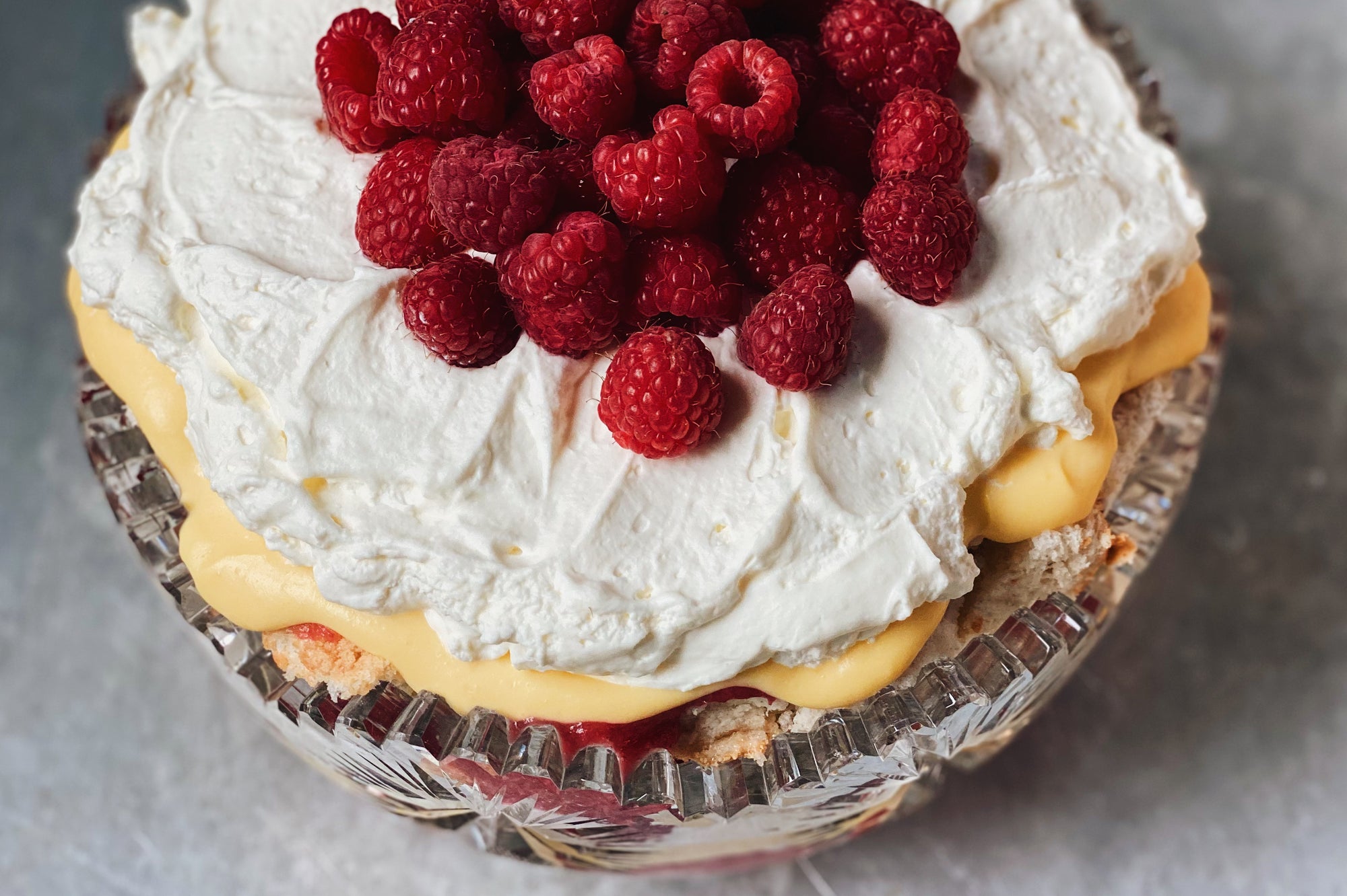 Raspberry Rhubarb Trifle