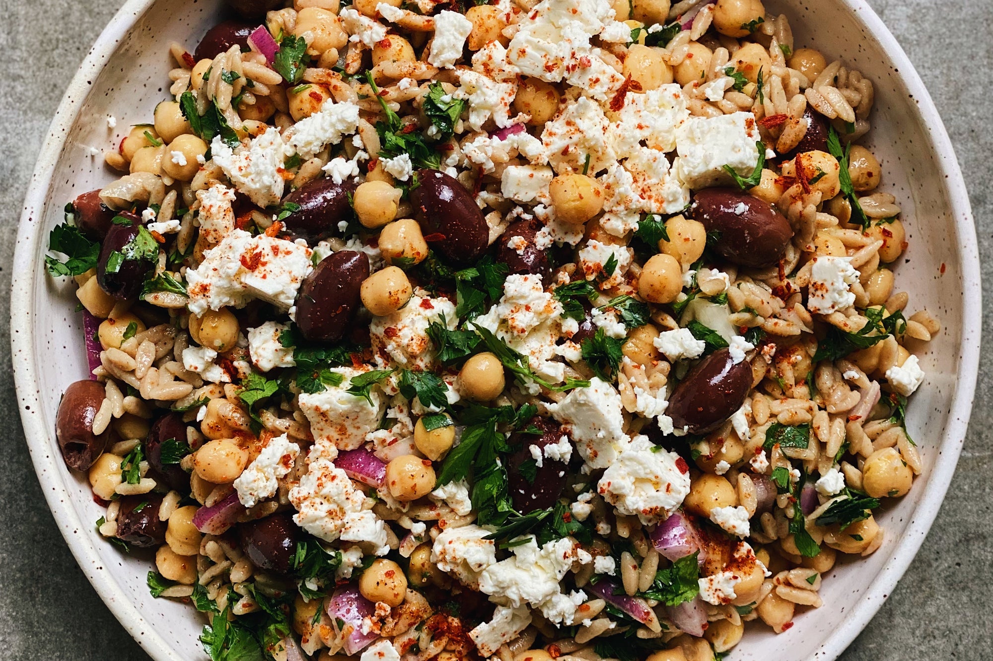 Chickpea Orzo Salad