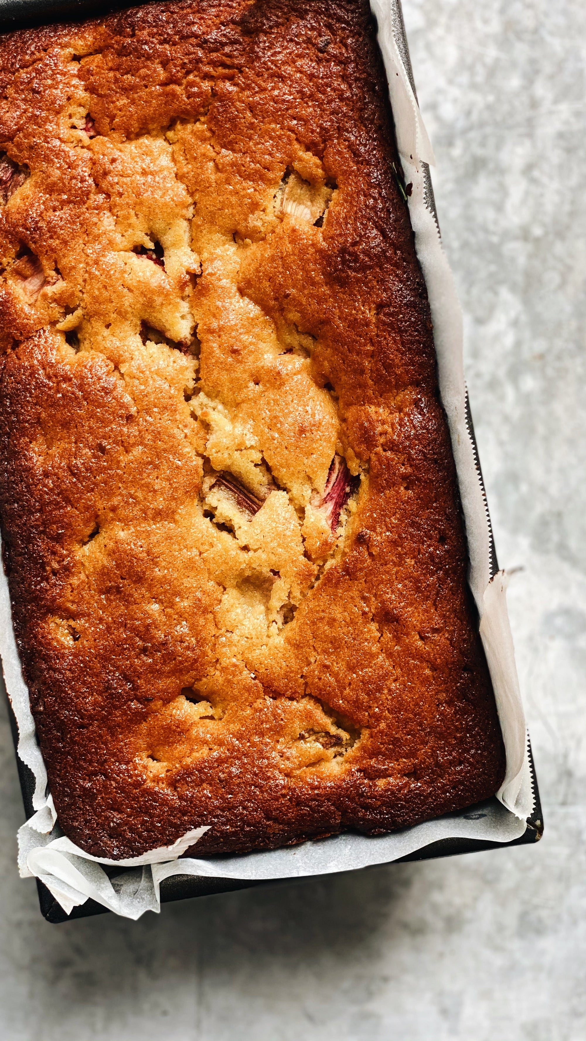 Glazed Rhubarb Pound Cake