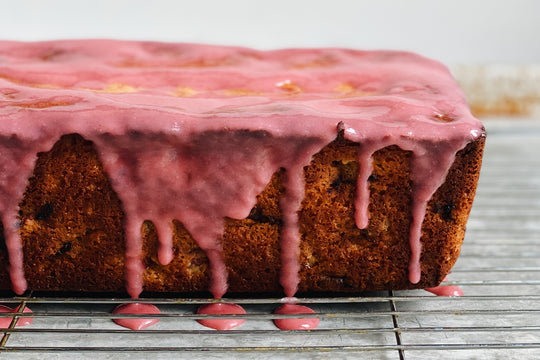 Glazed Rhubarb Pound Cake