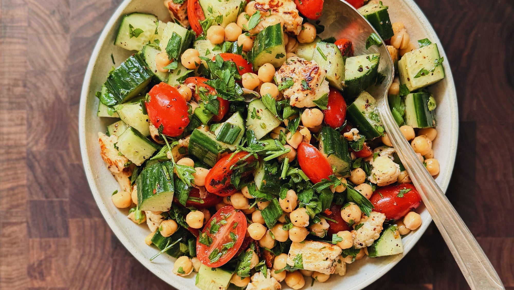 Chickpea + Halloumi Salad
