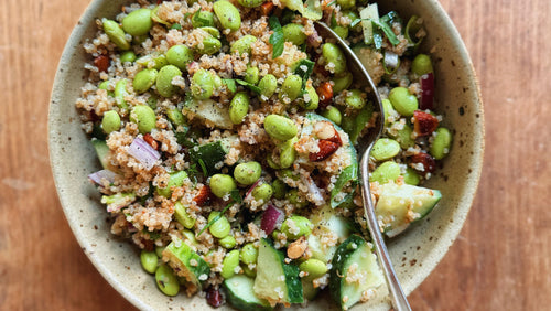 Edamame Almond Quinoa Salad