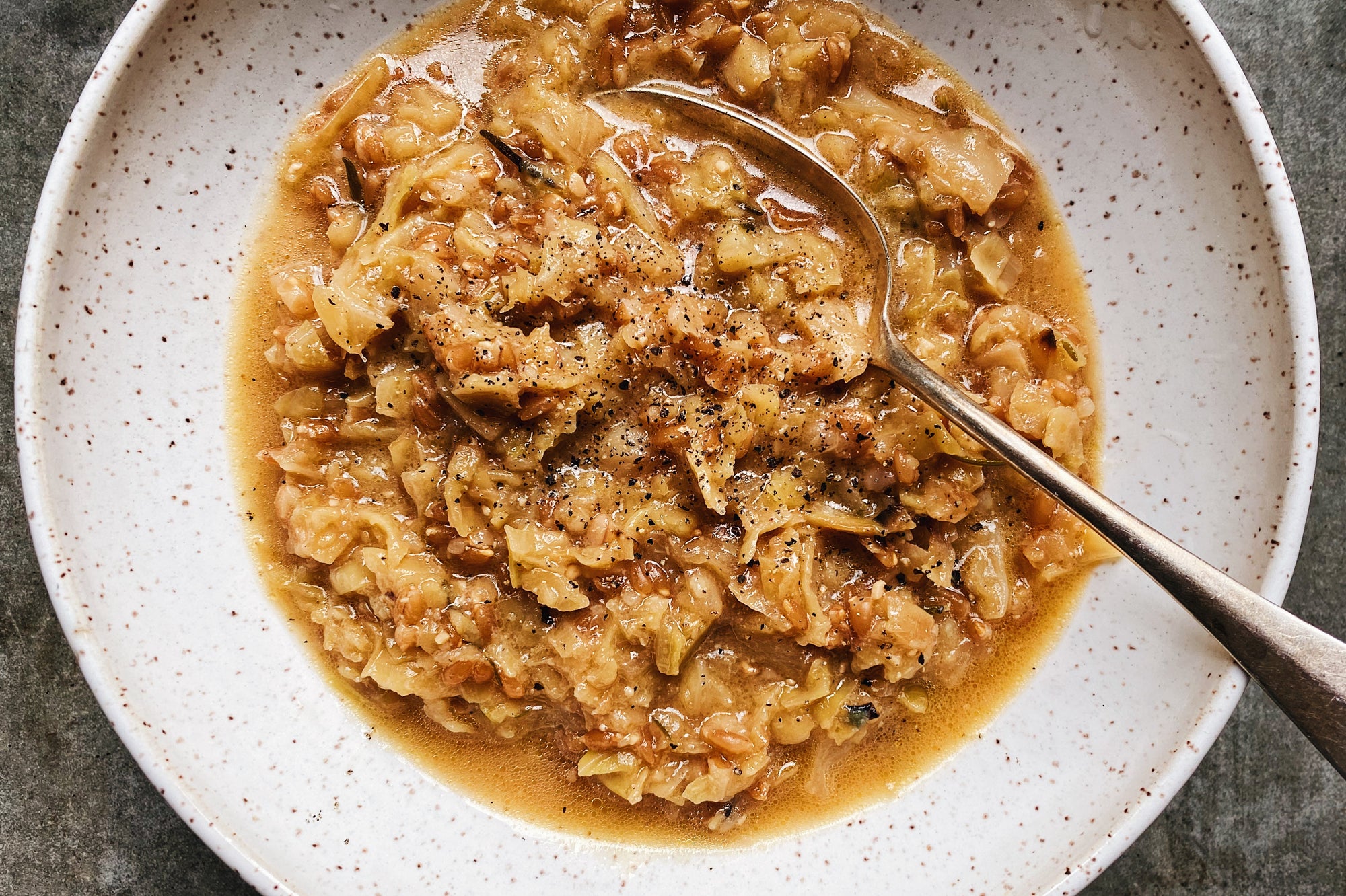 Cabbage + Farro Miso Soup