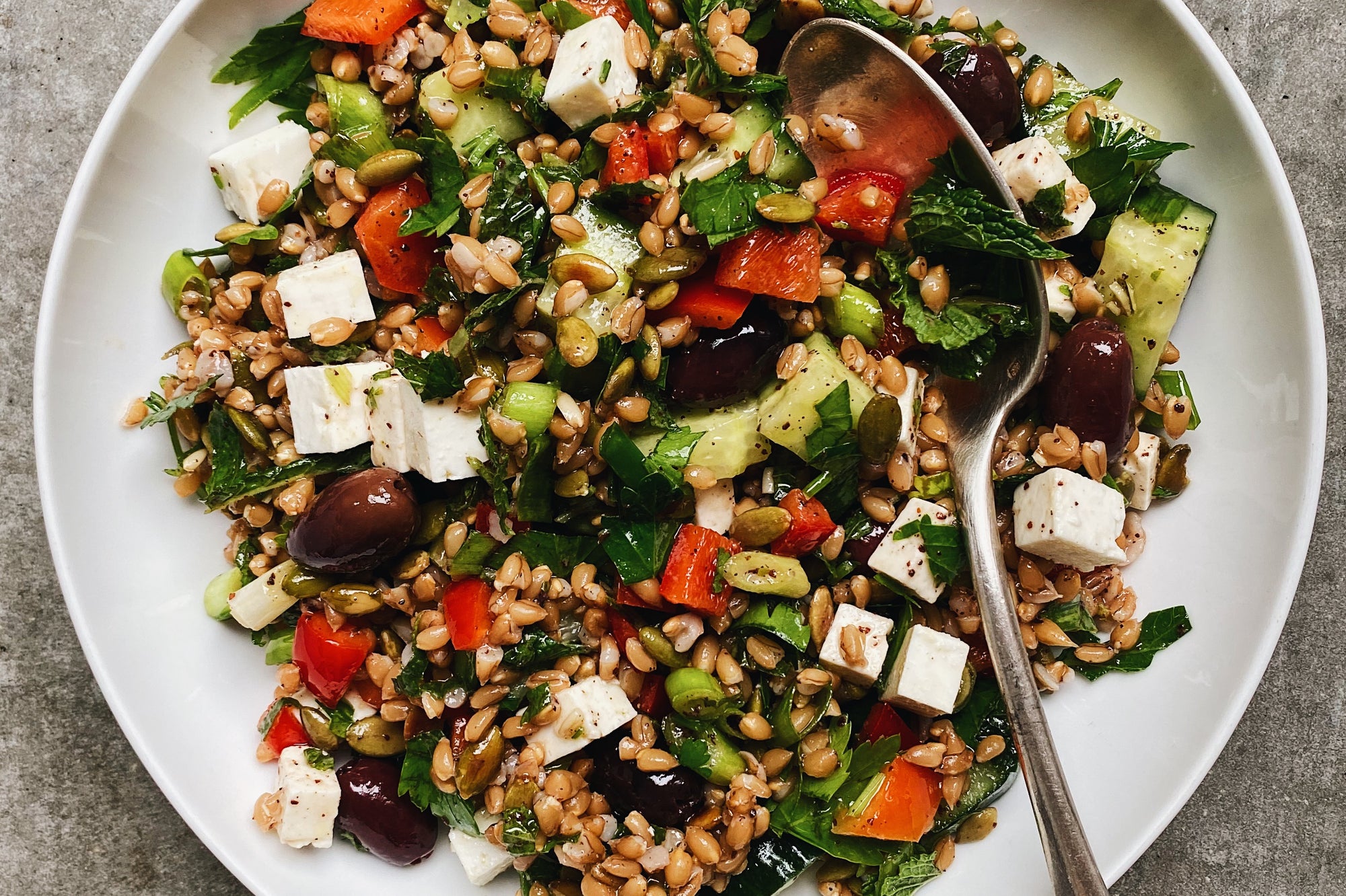 Farro + Sumac Summer Salad