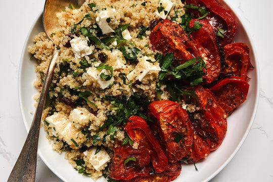 Simple Quinoa Salad with Roasted Tomatoes