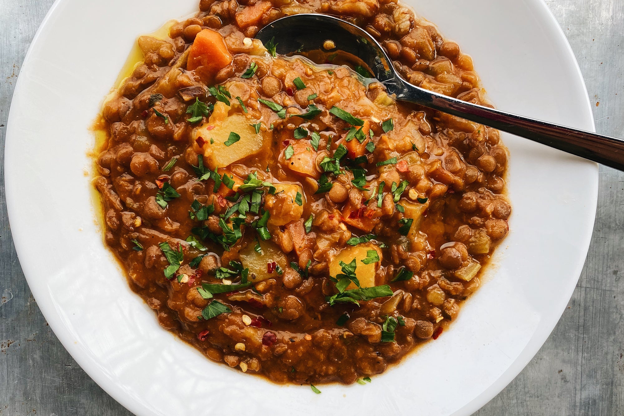 Lemony Spiced Lentil Soup