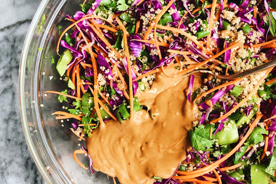 Crunchy Quinoa Salad with Peanut Dressing