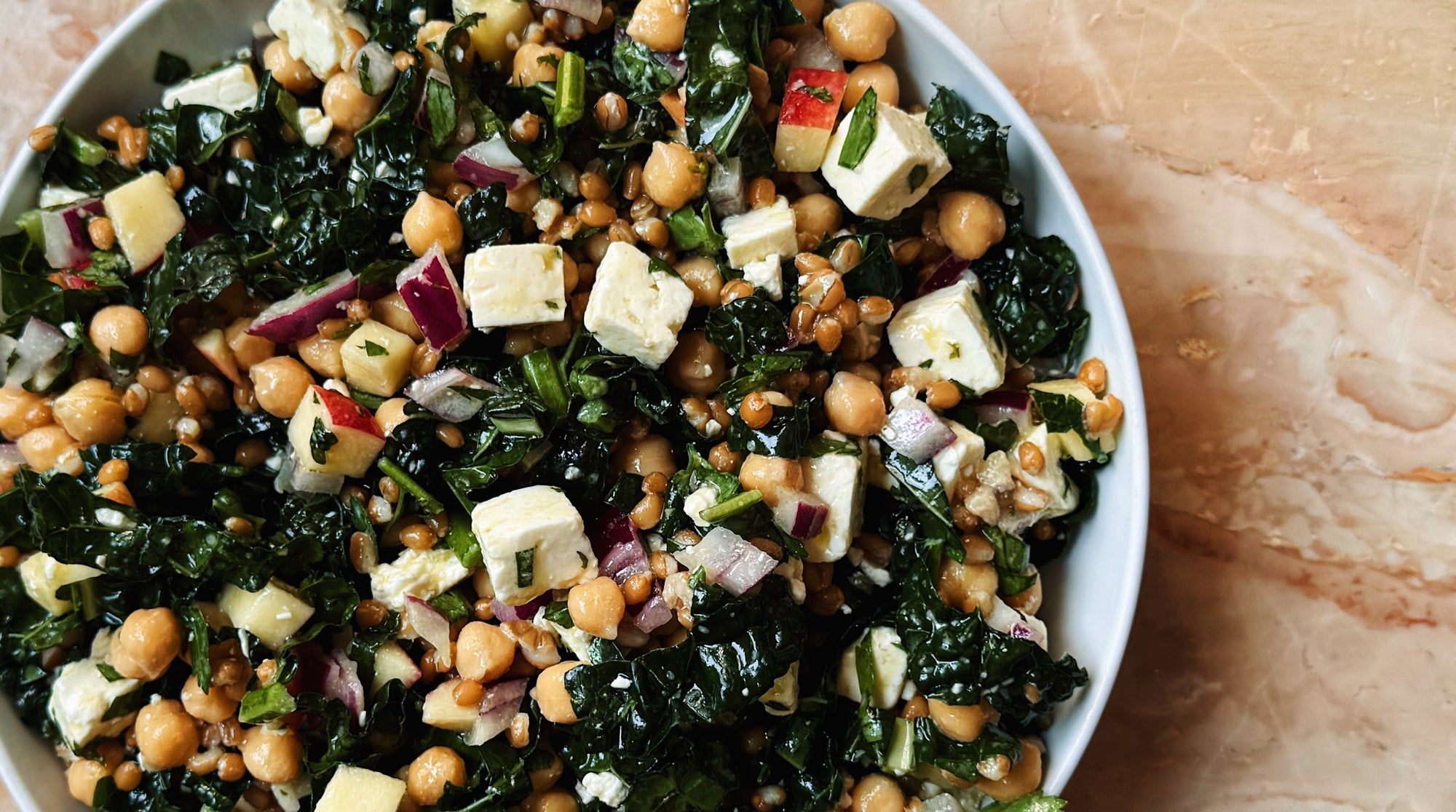 Epic Chickpea Wheat Berry Salad