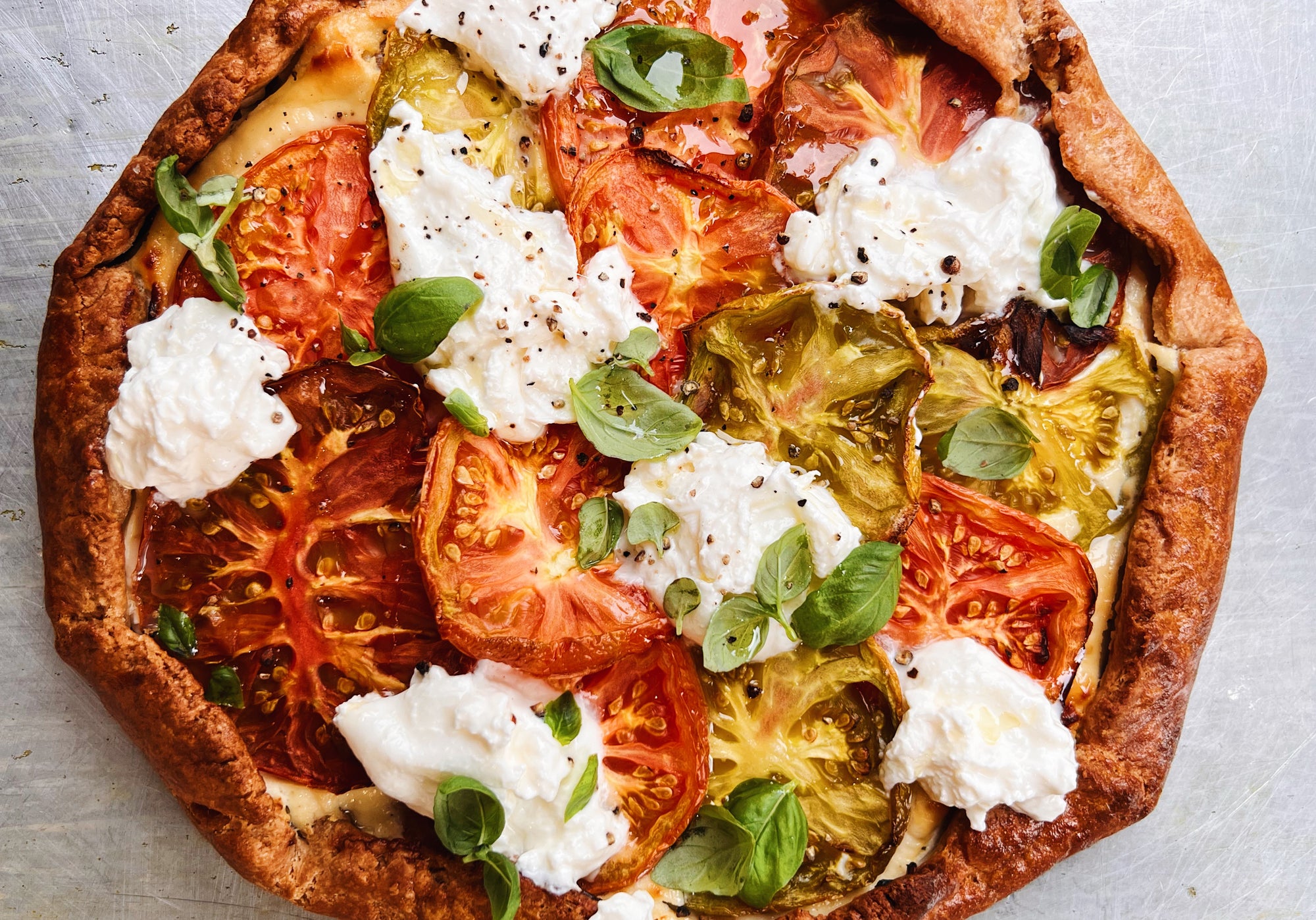 Heirloom Tomato + Burrata Galette