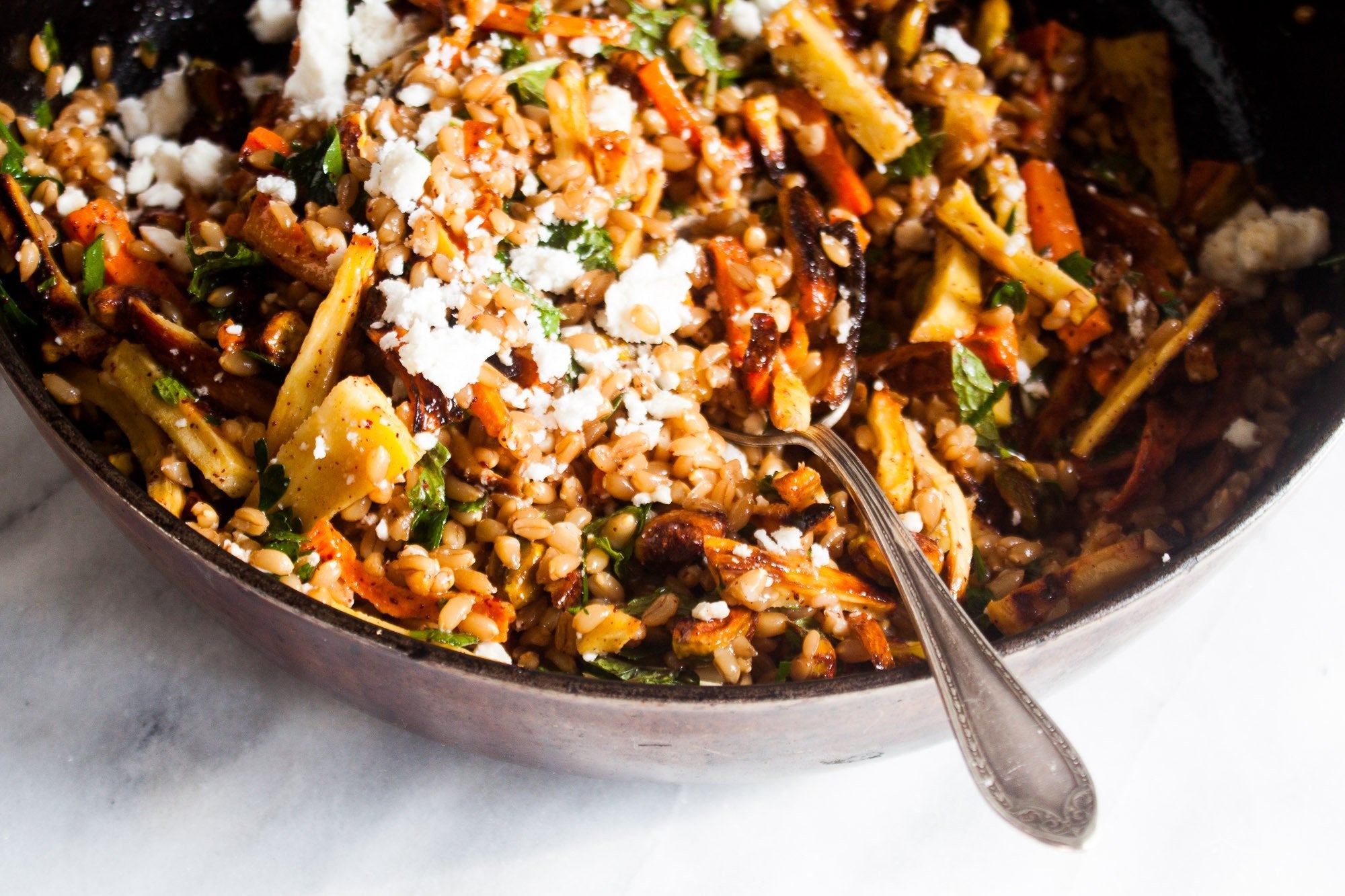 Moroccan Spiced Winter Farro Salad