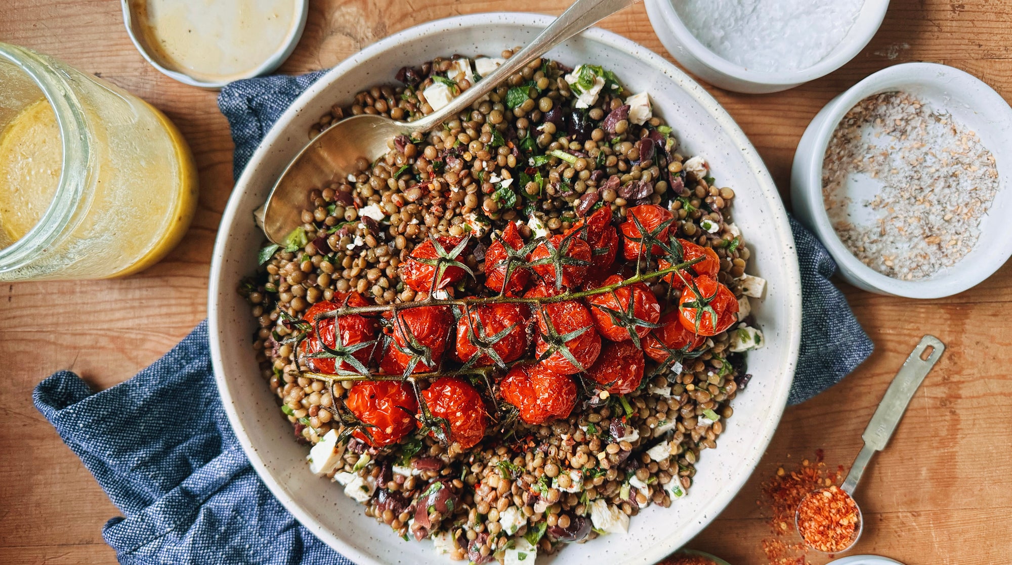 French Lentil + Olive Salad