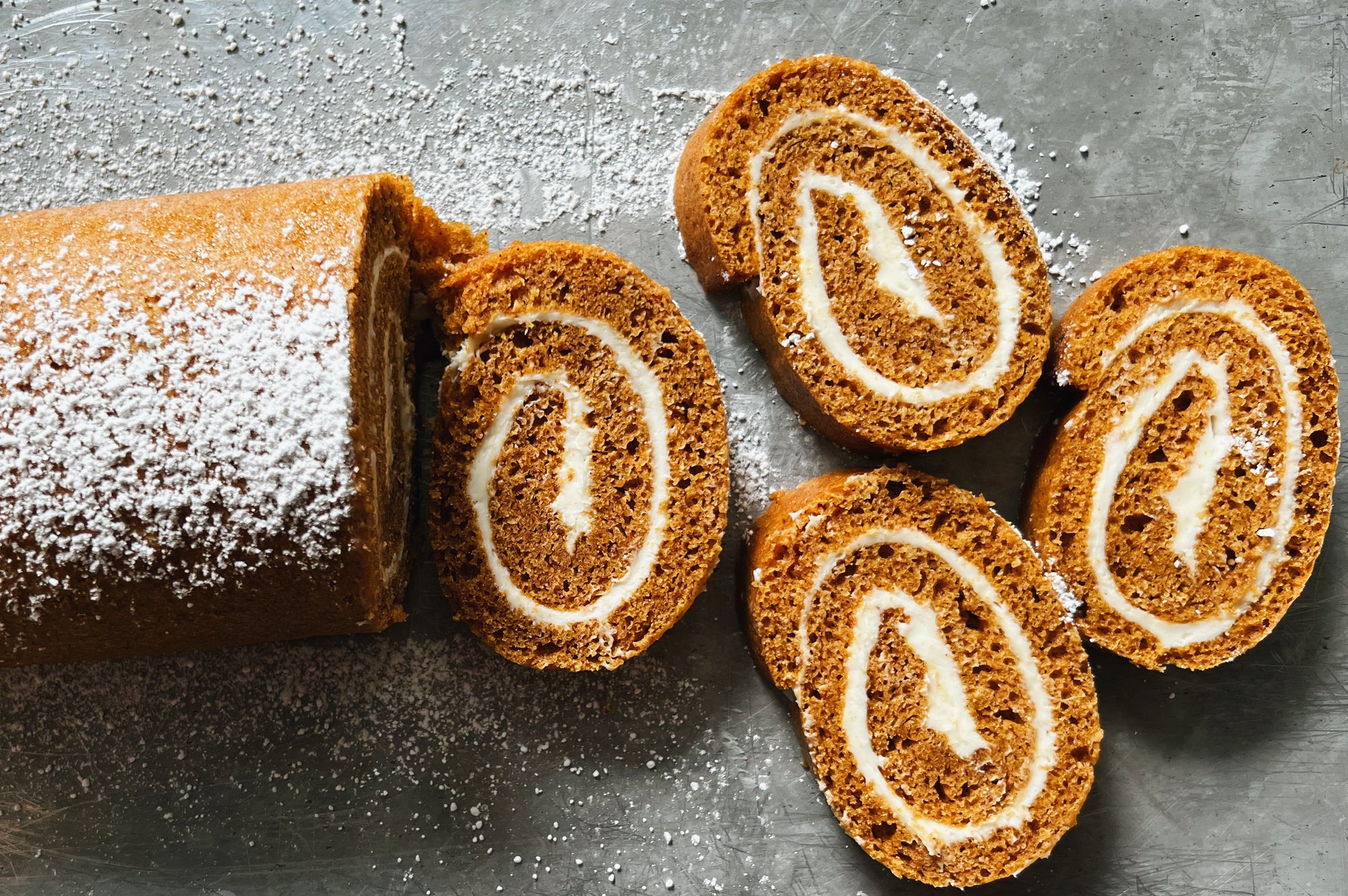 Pumpkin Swiss Roll Cake