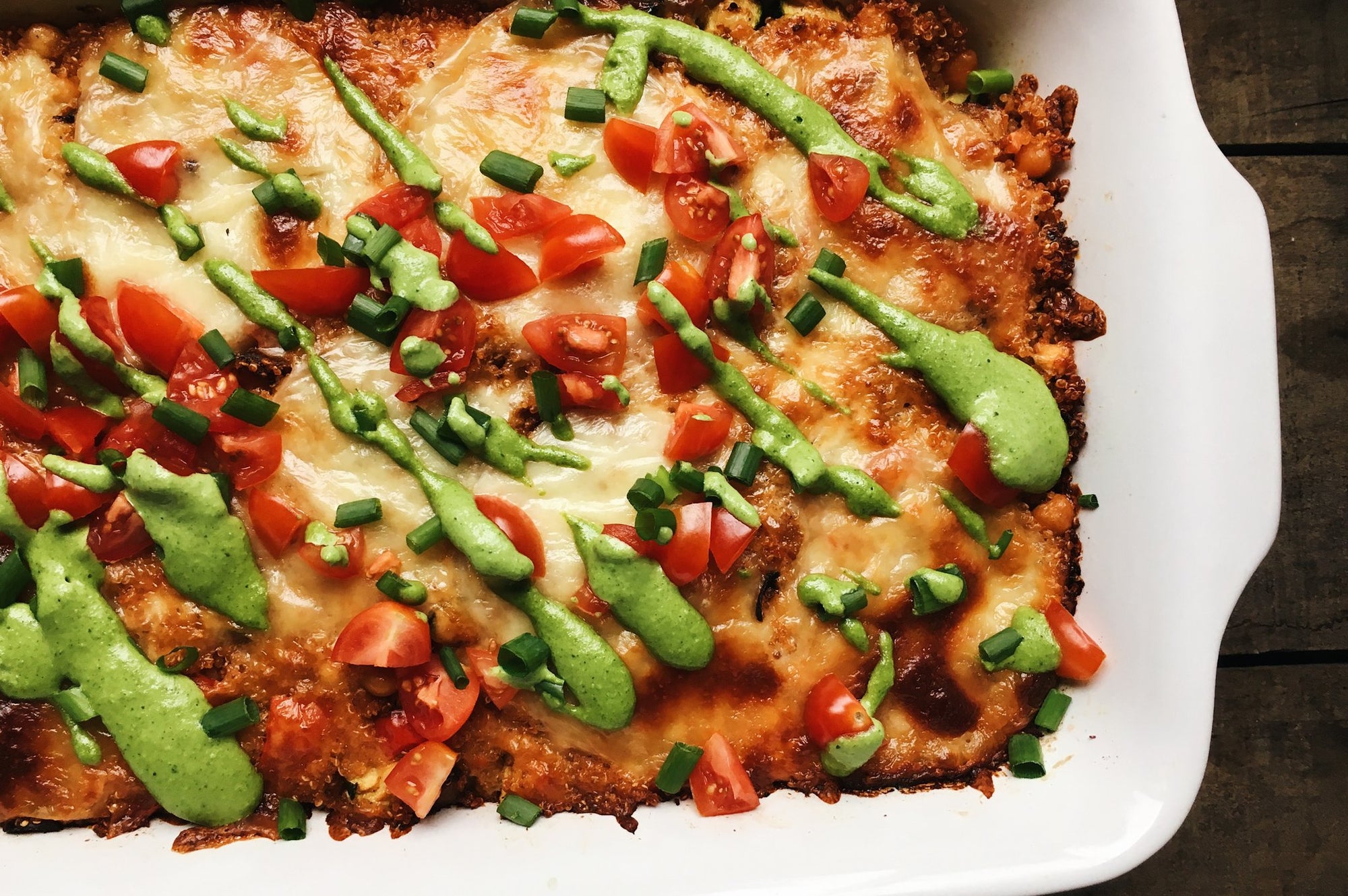 Cheesy Chickpea Quinoa Bake