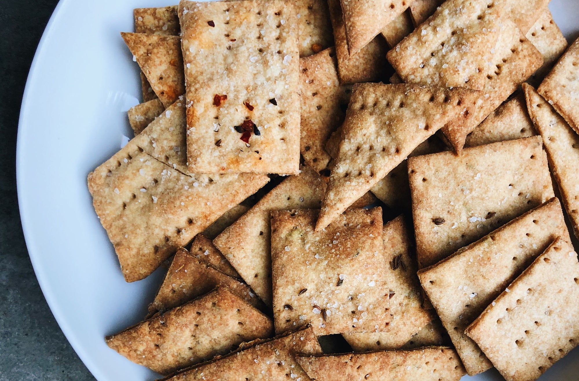 Whole Grain Sourdough Crackers