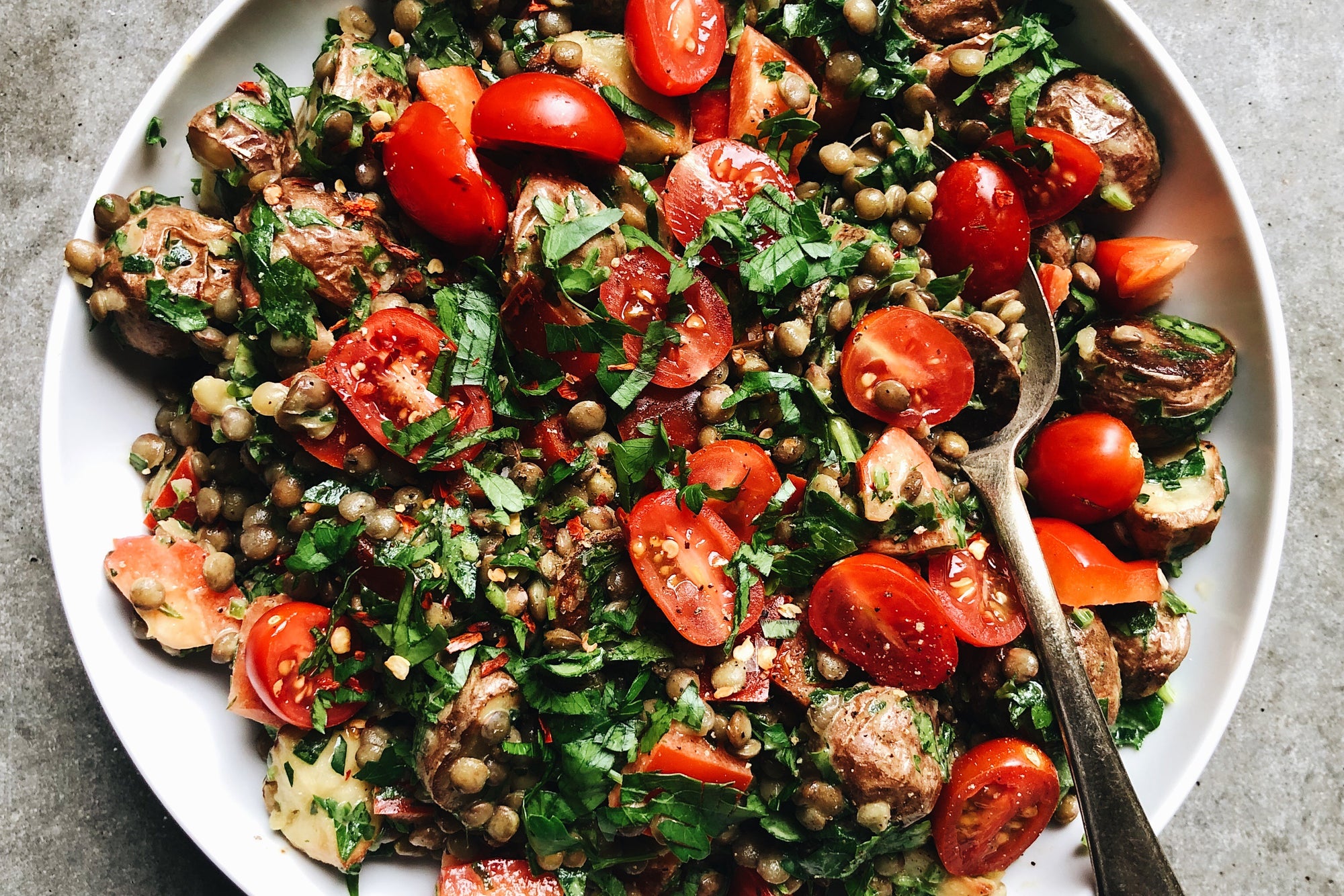 French Lentil + Potato Salad