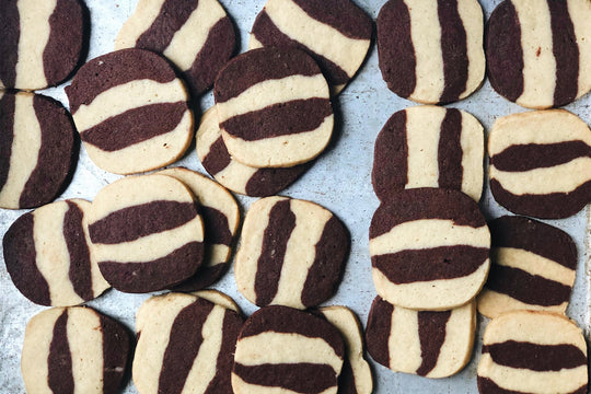Zebra-Striped Shortbread Cookies