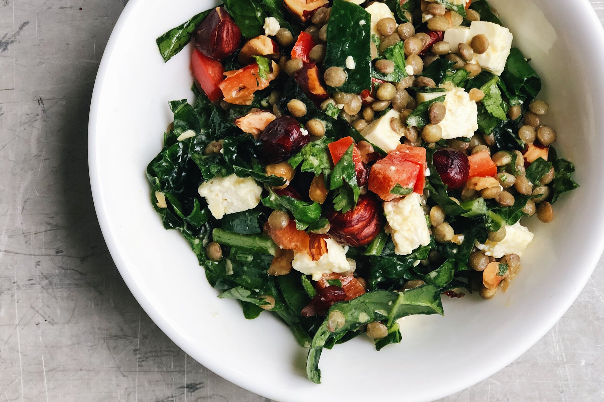 Marinated French Lentil + Kale Salad