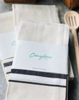 Black French Stripe Kitchen Towels